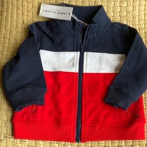 BOYS JACKET TOP LIGHTWEIGHT RED/WHITE/NAVY BABY 6-12 MO NWT